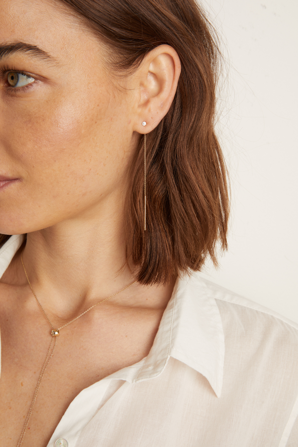 Frye Women’s Lab Grown Diamond Lariat Earrings | Aurate x The Frye Company 14k Yellow Gold