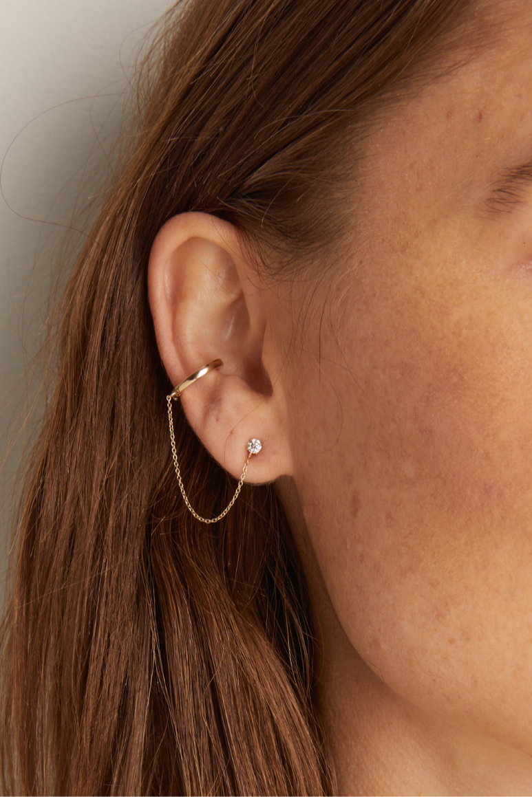 Frye Women’s Lab Grown Diamond Stud and Ear Cuff | Aurate x The Frye Company 14k Yellow Gold