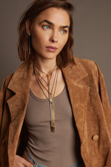 Frye Women’s Lasso Bolo Necklace | Aurate x The Frye Company Yellow Vermeil