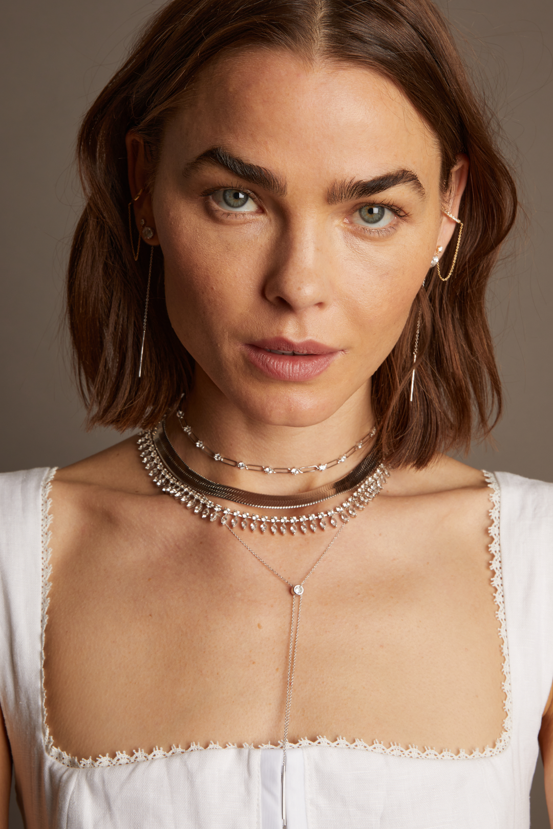 Frye Women’s Marquise Fringe Necklace | Aurate x The Frye Company Sterling Silver
