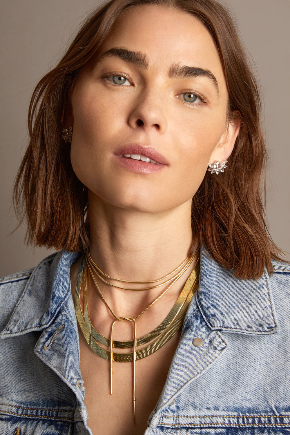 Frye Women’s Extra Bold Herringbone Necklace | Aurate x The Frye Company Yellow Vermeil