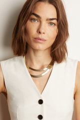 Frye Women’s Bold Herringbone Necklace | Aurate x The Frye Company Yellow Vermeil