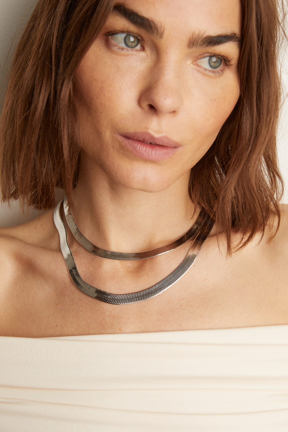 Frye Women’s Bold Herringbone Necklace | Aurate x The Frye Company Sterling Silver