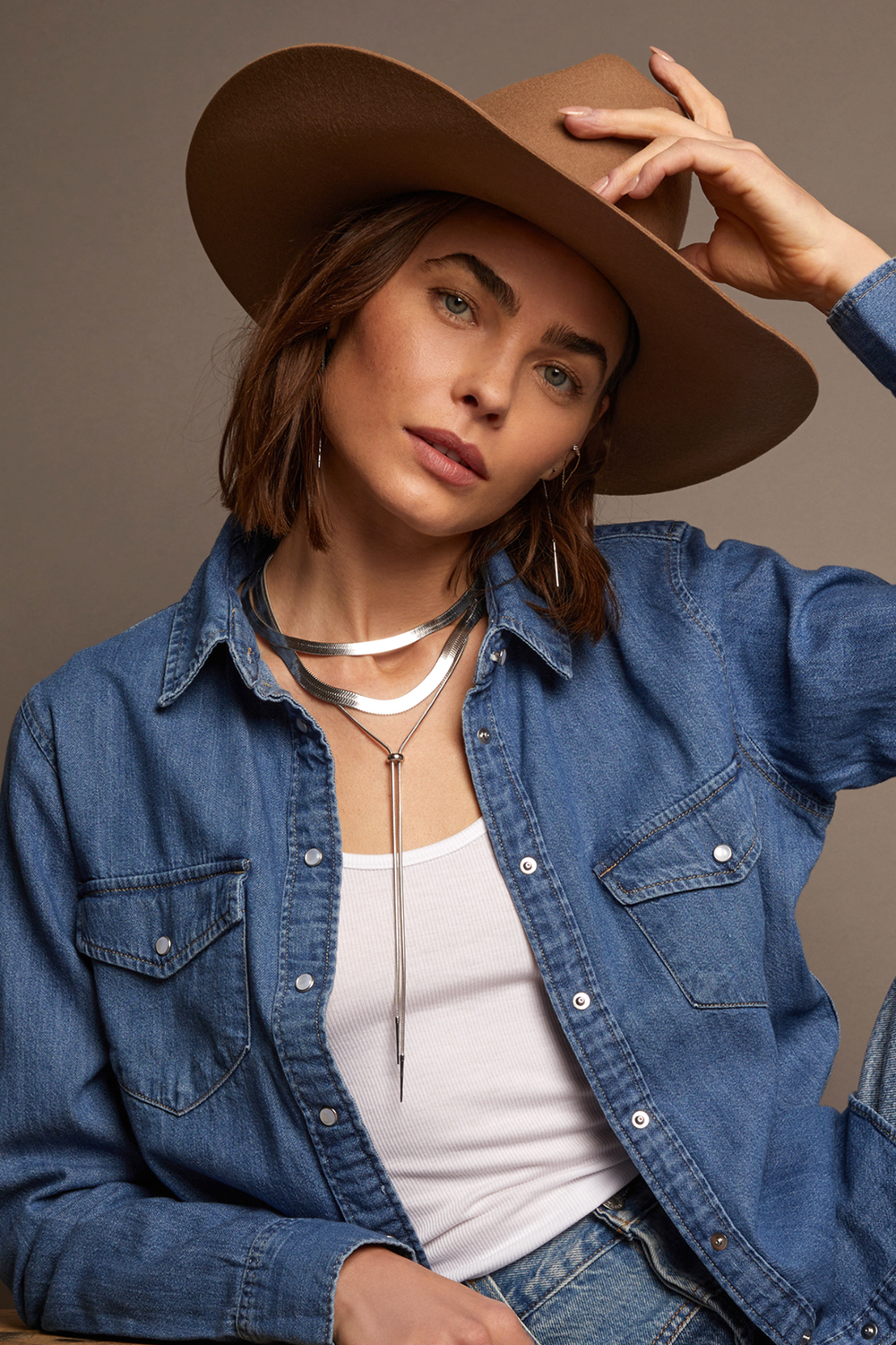 Frye Women’s Bold Herringbone Necklace | Aurate x The Frye Company Sterling Silver