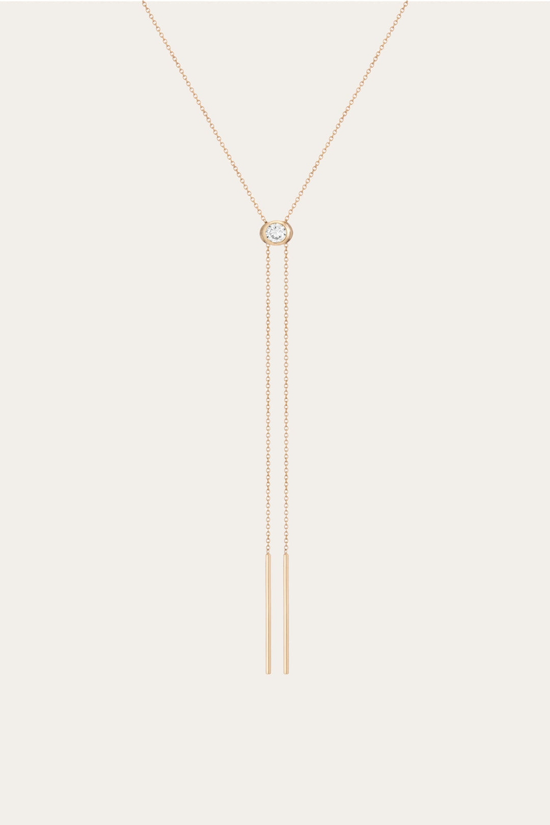 Frye Women’s Lab Grown White Sapphire Bolo Necklace | Aurate x The Frye Company Yellow Vermeil
