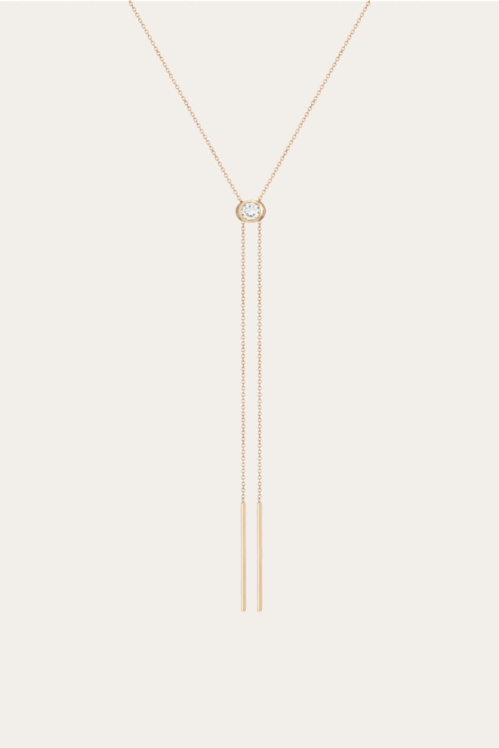 Frye Women’s Lab Grown White Sapphire Bolo Necklace | Aurate x The Frye Company Yellow Vermeil
