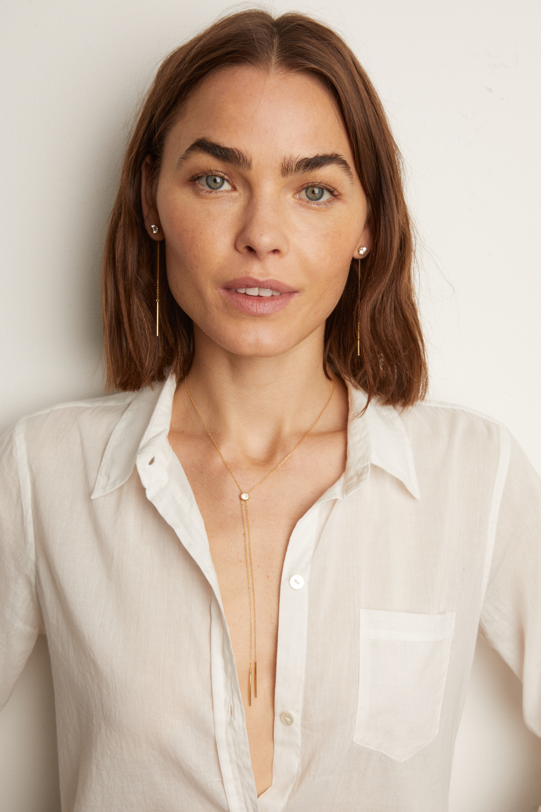 Frye Women’s Lab Grown White Sapphire Bolo Necklace | Aurate x The Frye Company Yellow Vermeil