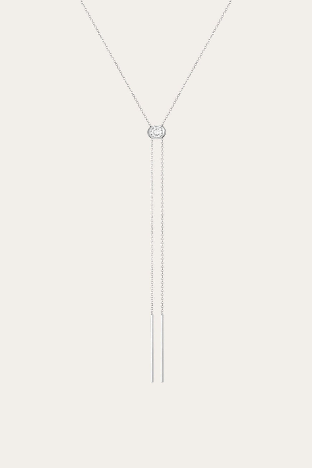 Frye Women’s Lab Grown White Sapphire Bolo Necklace | Aurate x The Frye Company Sterling Silver