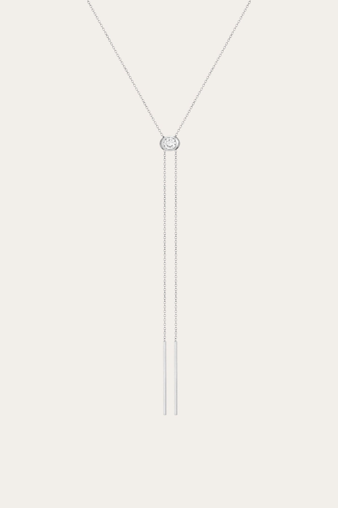 Frye Women’s Lab Grown White Sapphire Bolo Necklace | Aurate x The Frye Company Sterling Silver
