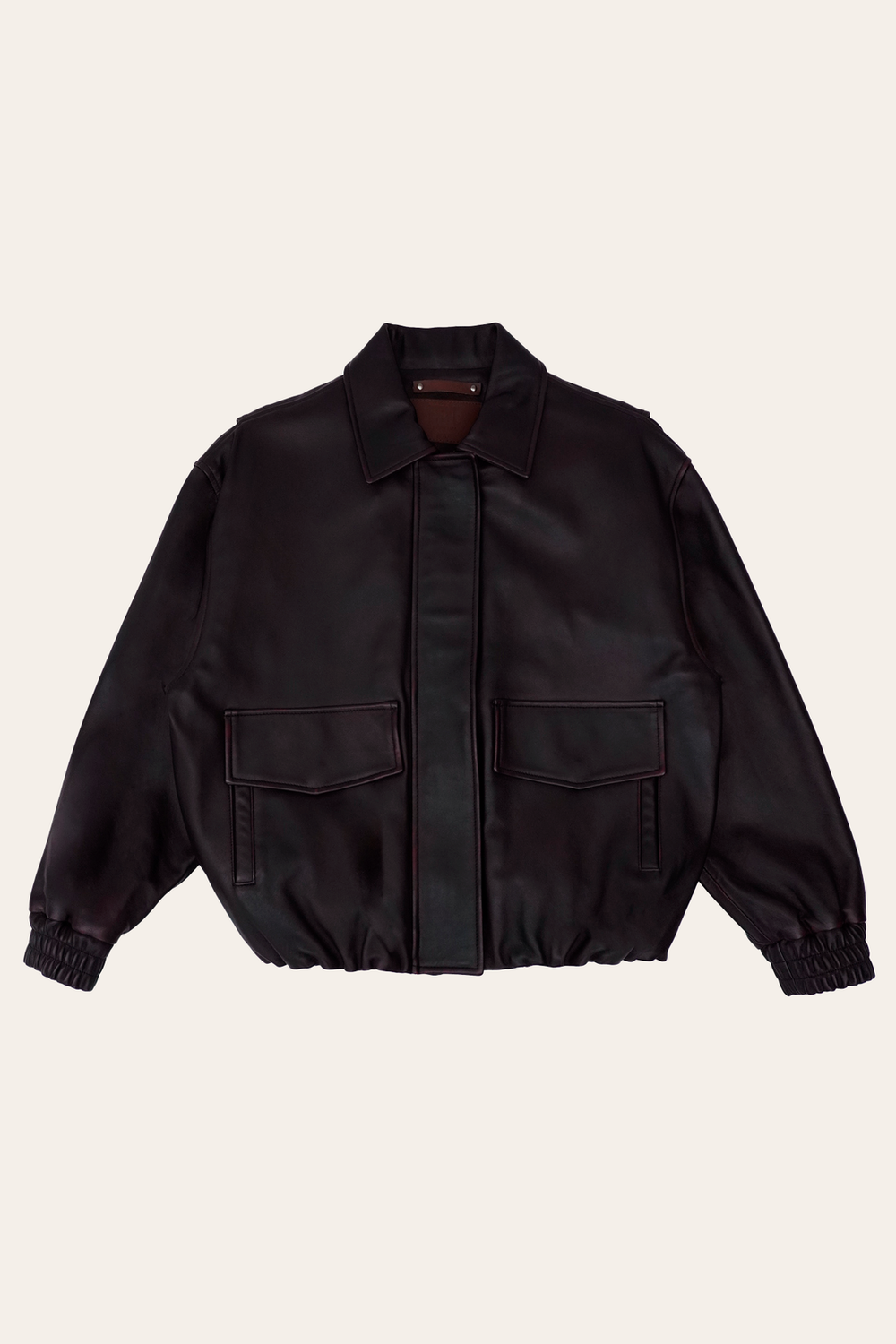 Frye Black Cherry Harper Oversized Bomber Black Cherry