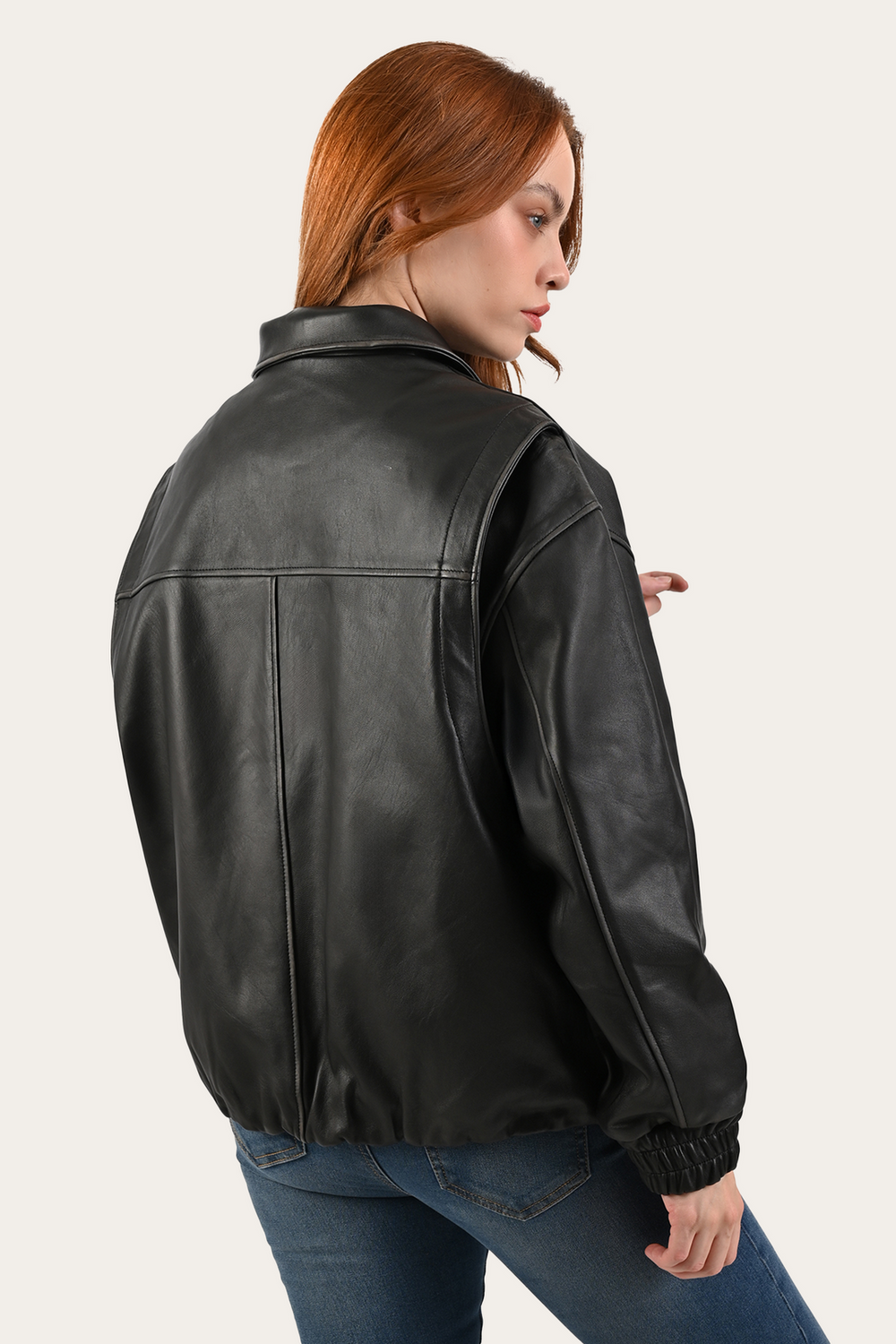 Frye Black Harper Oversized Bomber Black