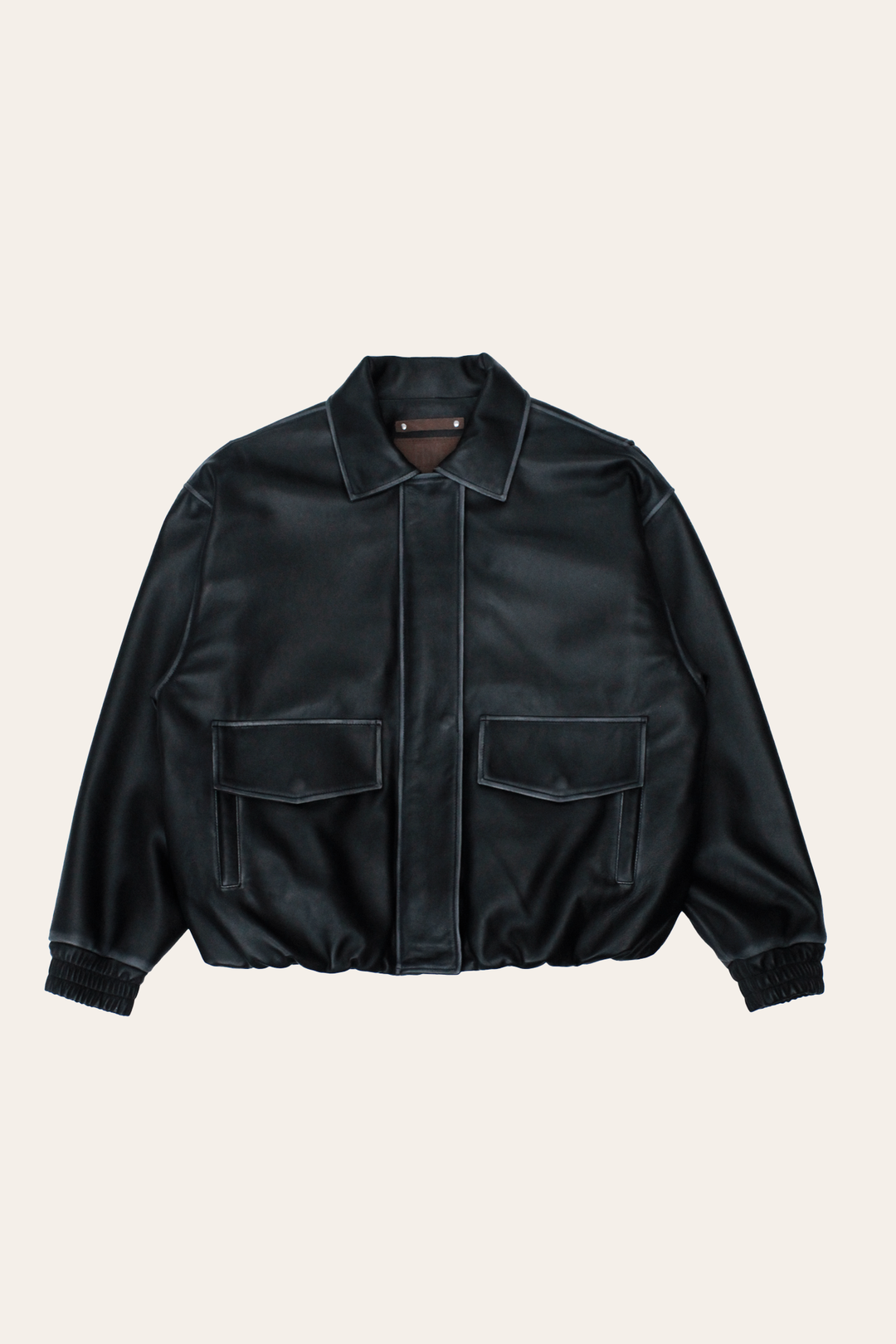 Frye Black Harper Oversized Bomber Black