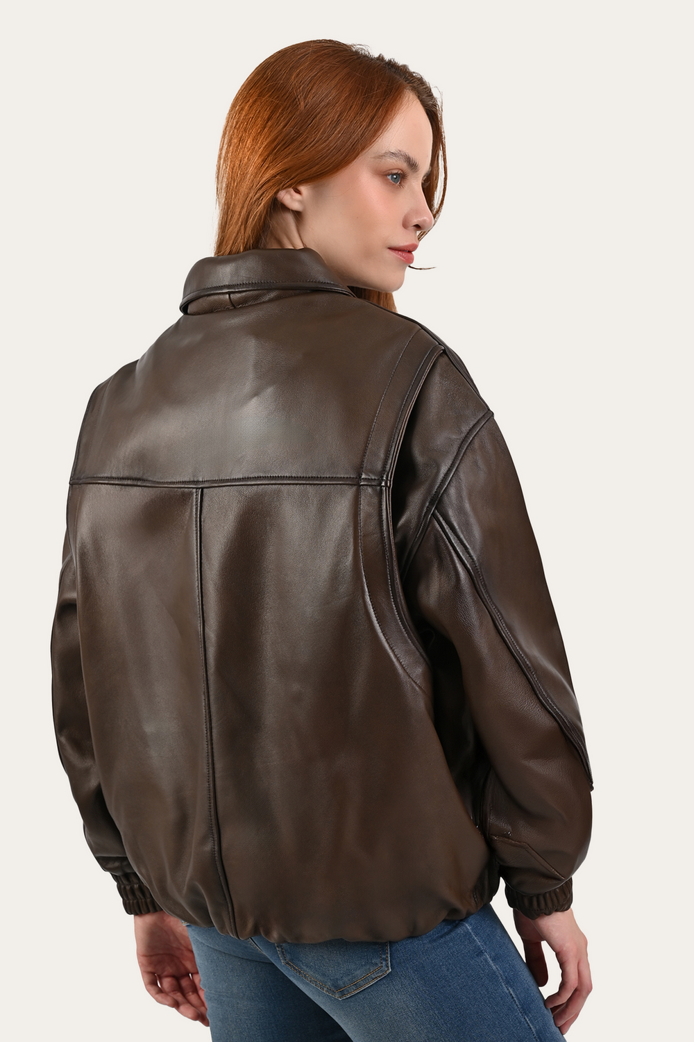 Frye Tobacco Harper Oversized Bomber Tobacco