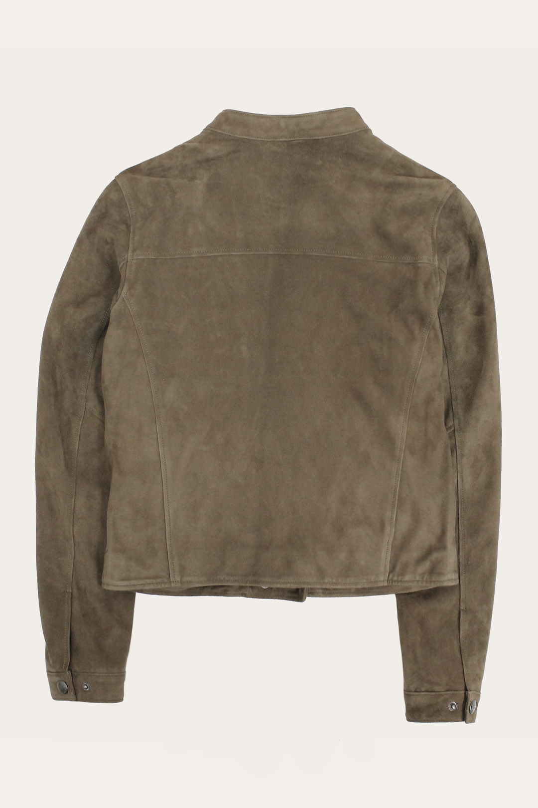 Frye Women’s Taupe Jace Hybrid Biker Racer Suede Jacket Taupe