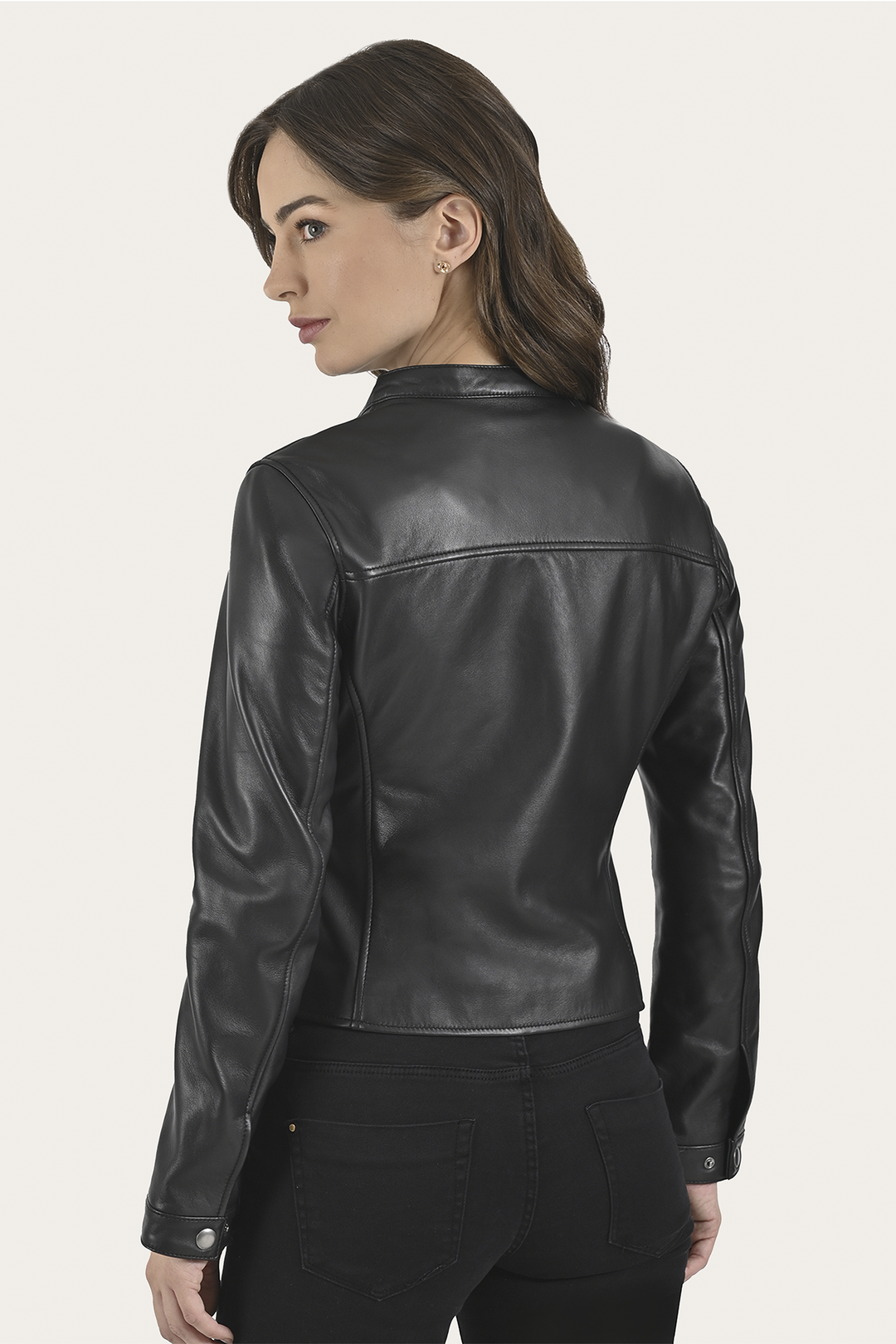 Frye Women’s Black Heathe Leather Racer Jacket Black