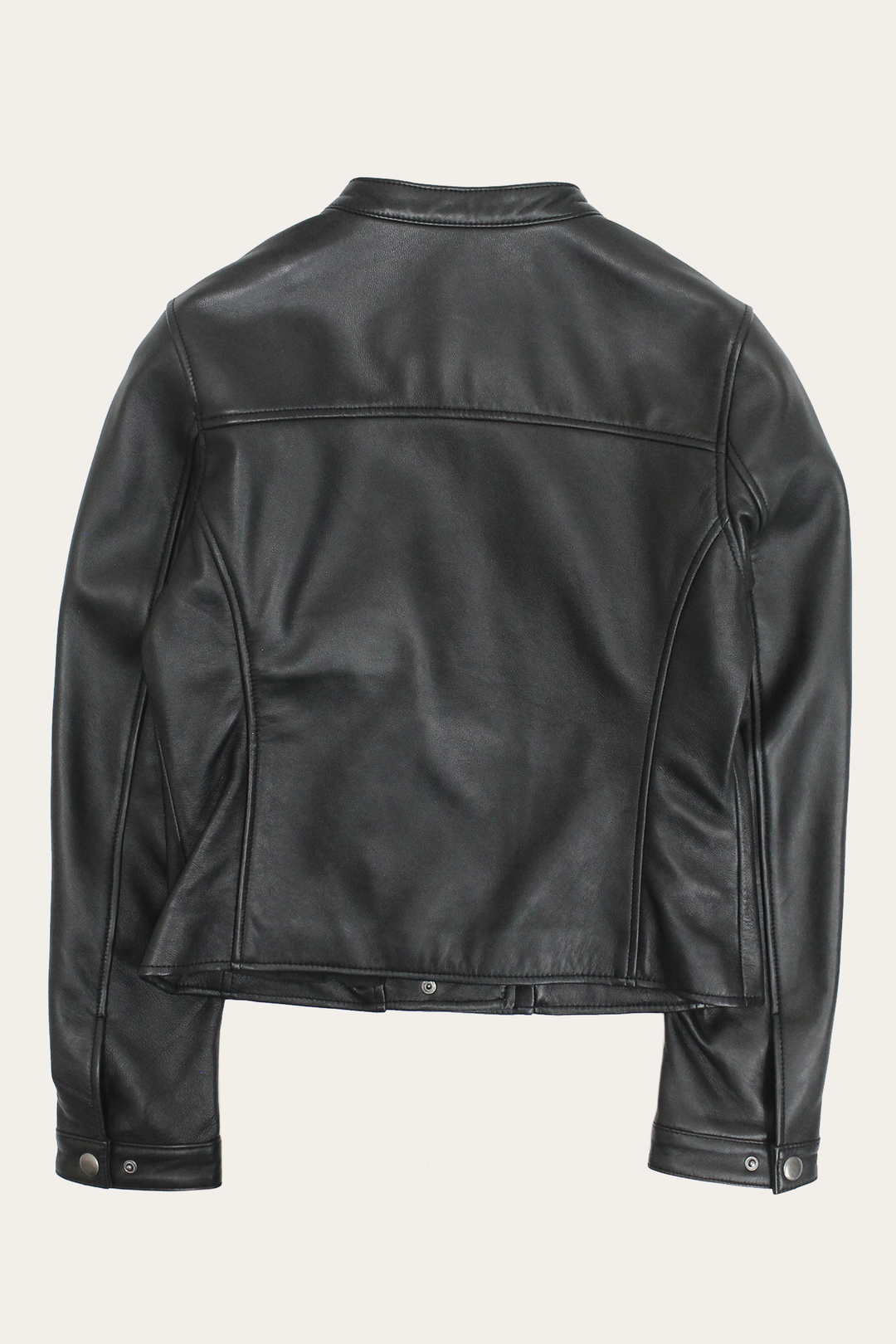 Frye Women’s Black Heathe Leather Racer Jacket Black