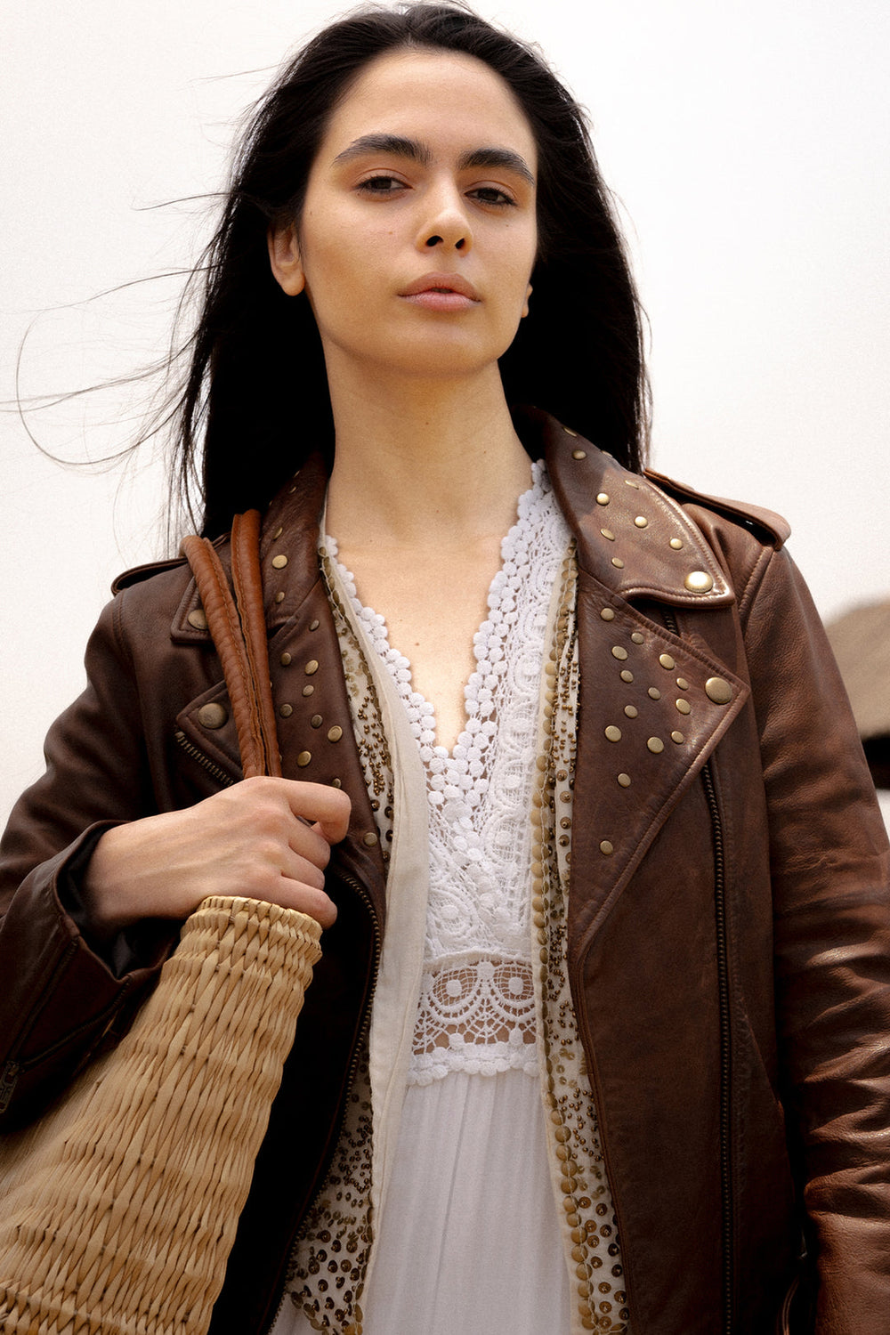 Frye Women’s Tobacco Linc Biker Leather Jacket Tobacco