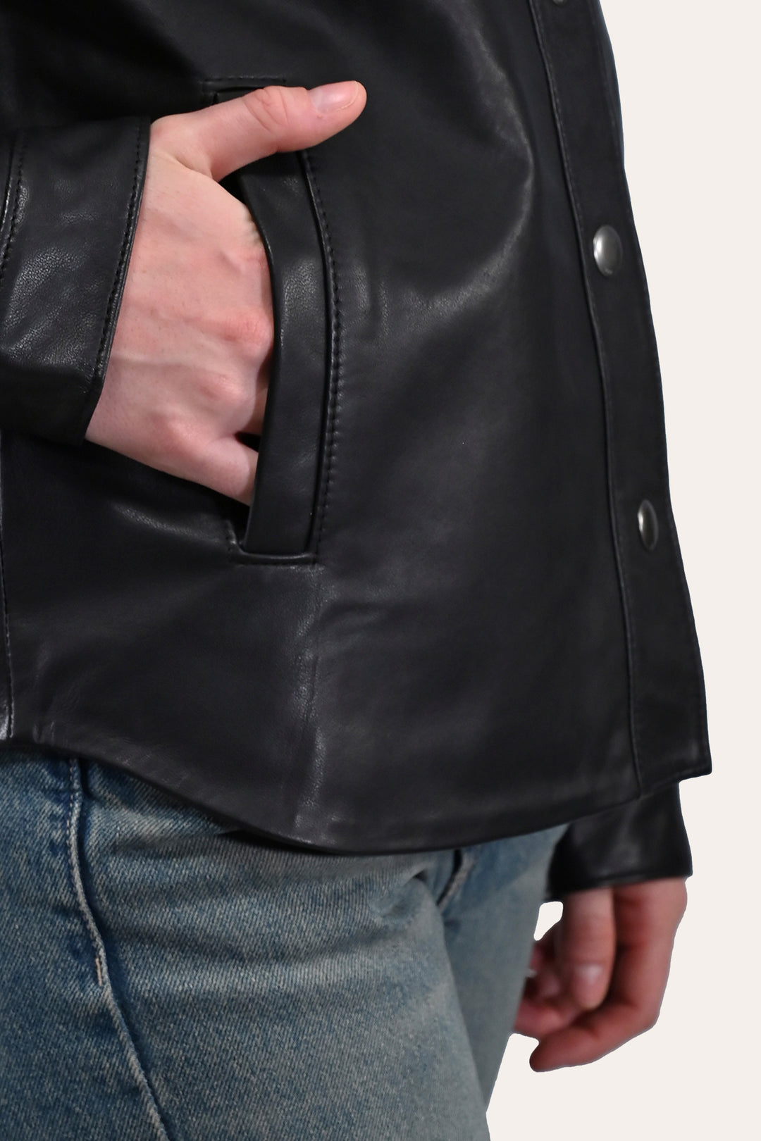 Frye Women’s Black Obadiah Leather Shacket Black