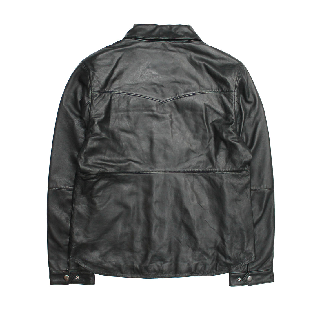 Frye Women’s Black Obadiah Leather Shacket Black