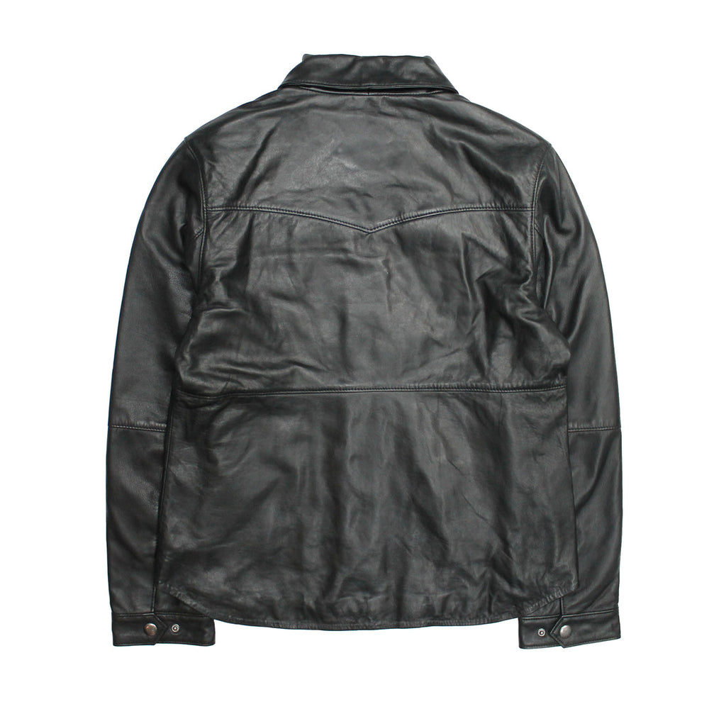 Frye Women’s Black Obadiah Leather Shacket Black