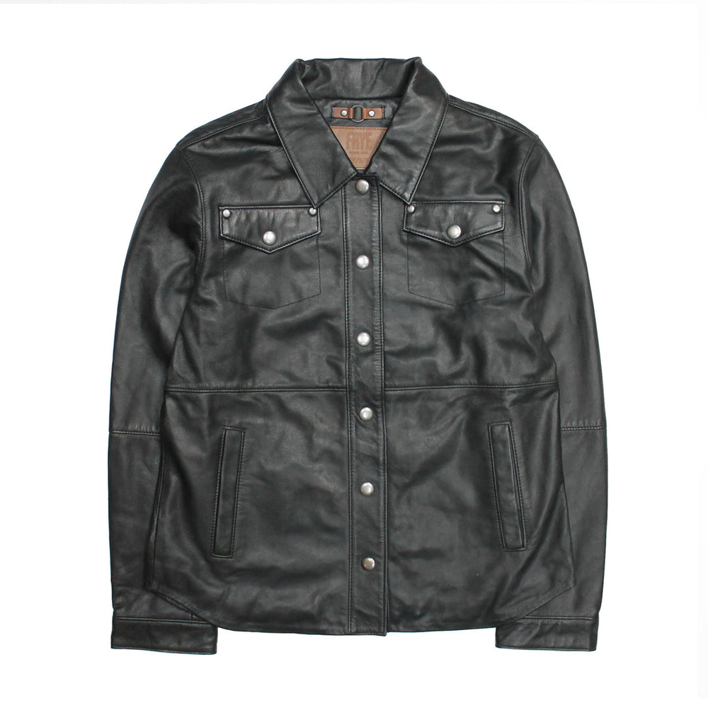 Frye Women’s Black Obadiah Leather Shacket Black
