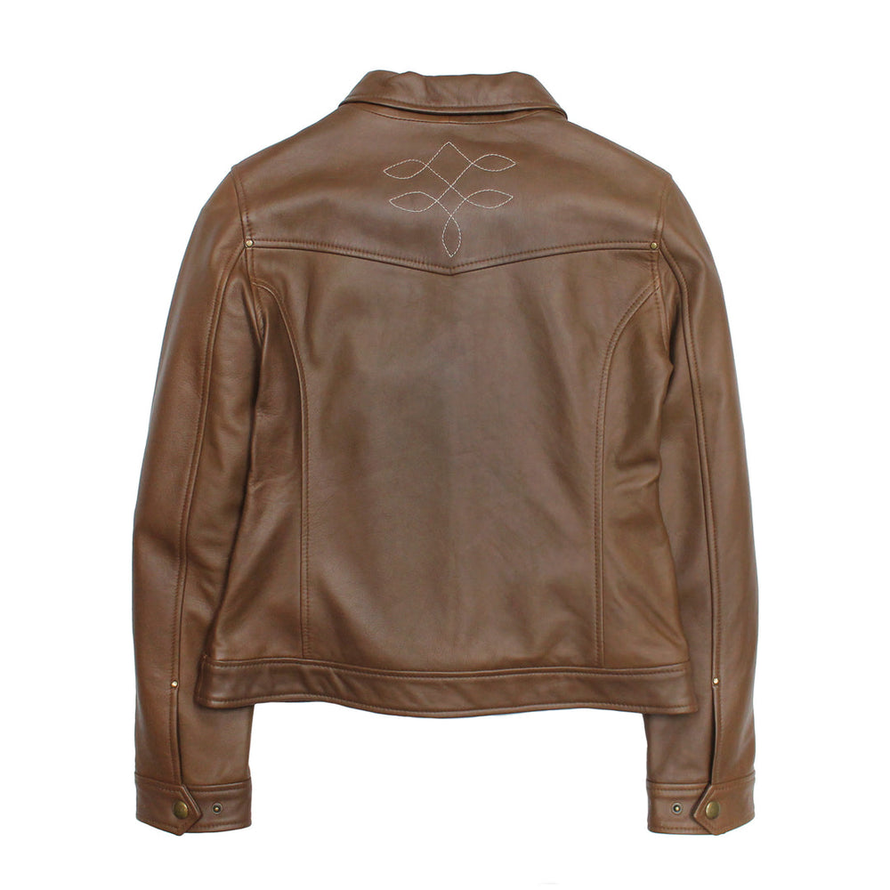 Frye Women’s Medium Brown Callum Trucker Leather Jacket Medium Brown