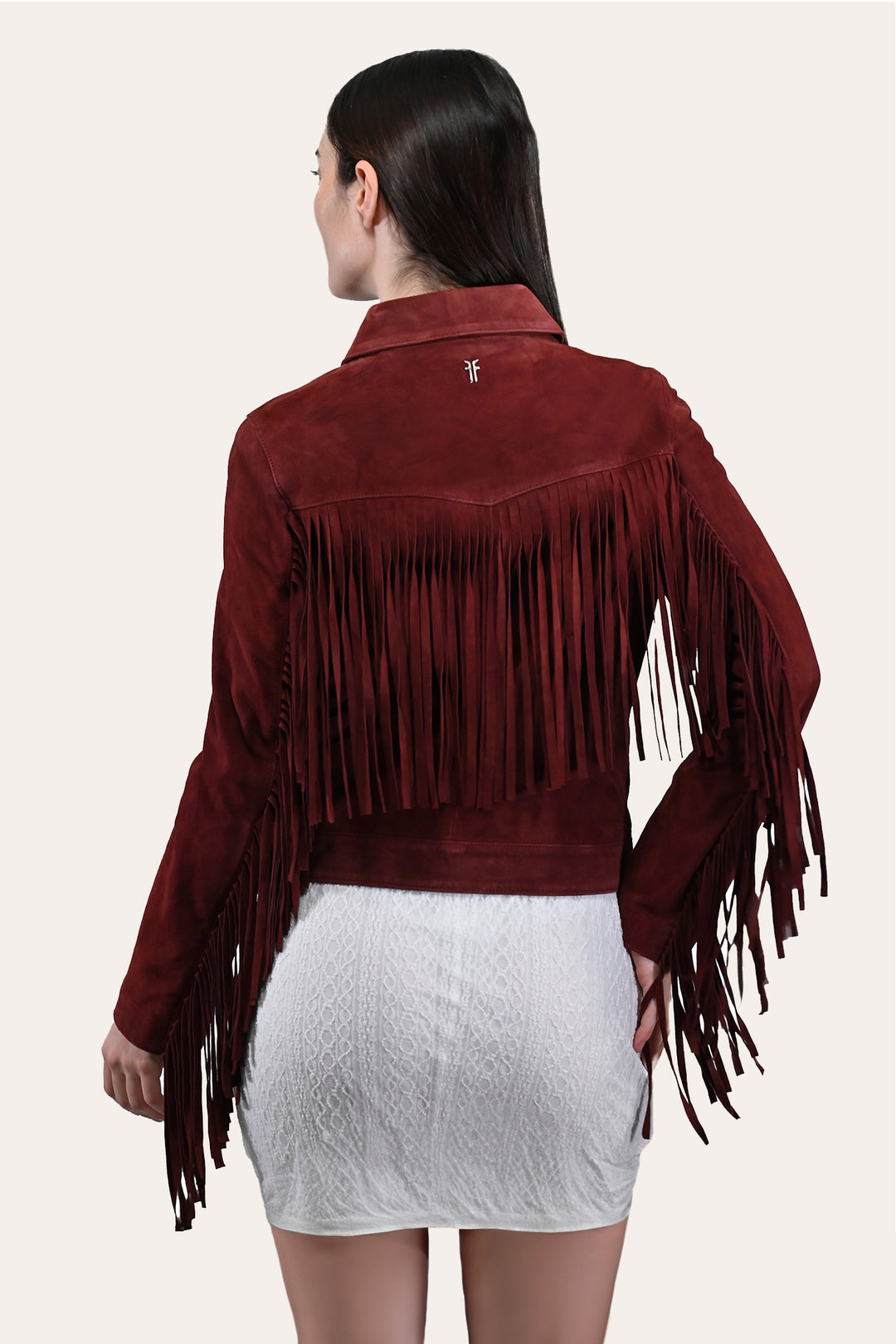 Frye Women’s Oxblood Nash Trucker Suede Jacket Oxblood