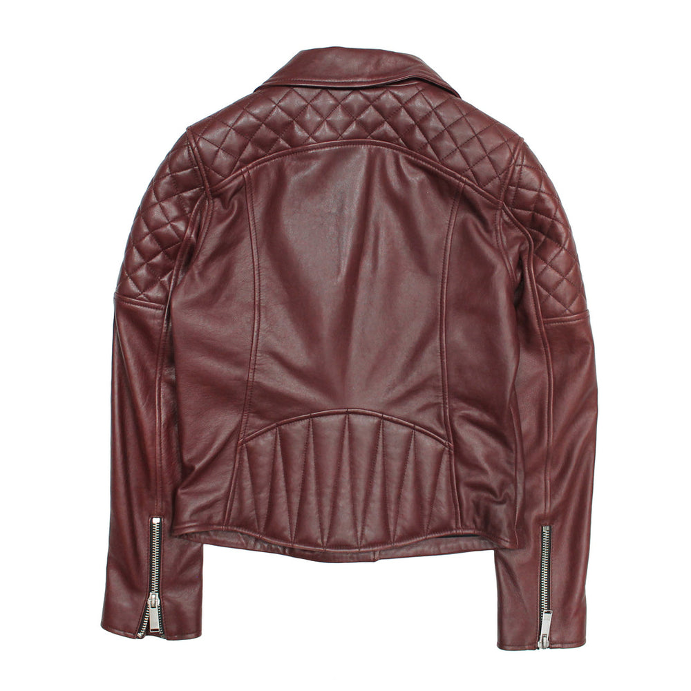 Frye Women’s Oxblood Oklahoma Nappa Leather Biker Jacket Oxblood