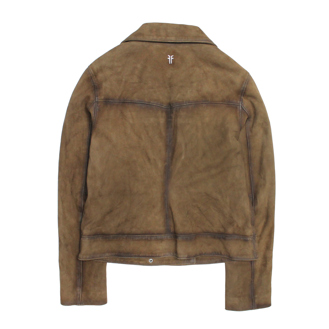 Frye Women’s Dark Taupe Oakley Vintage Suede Biker Jacket Dark taupe