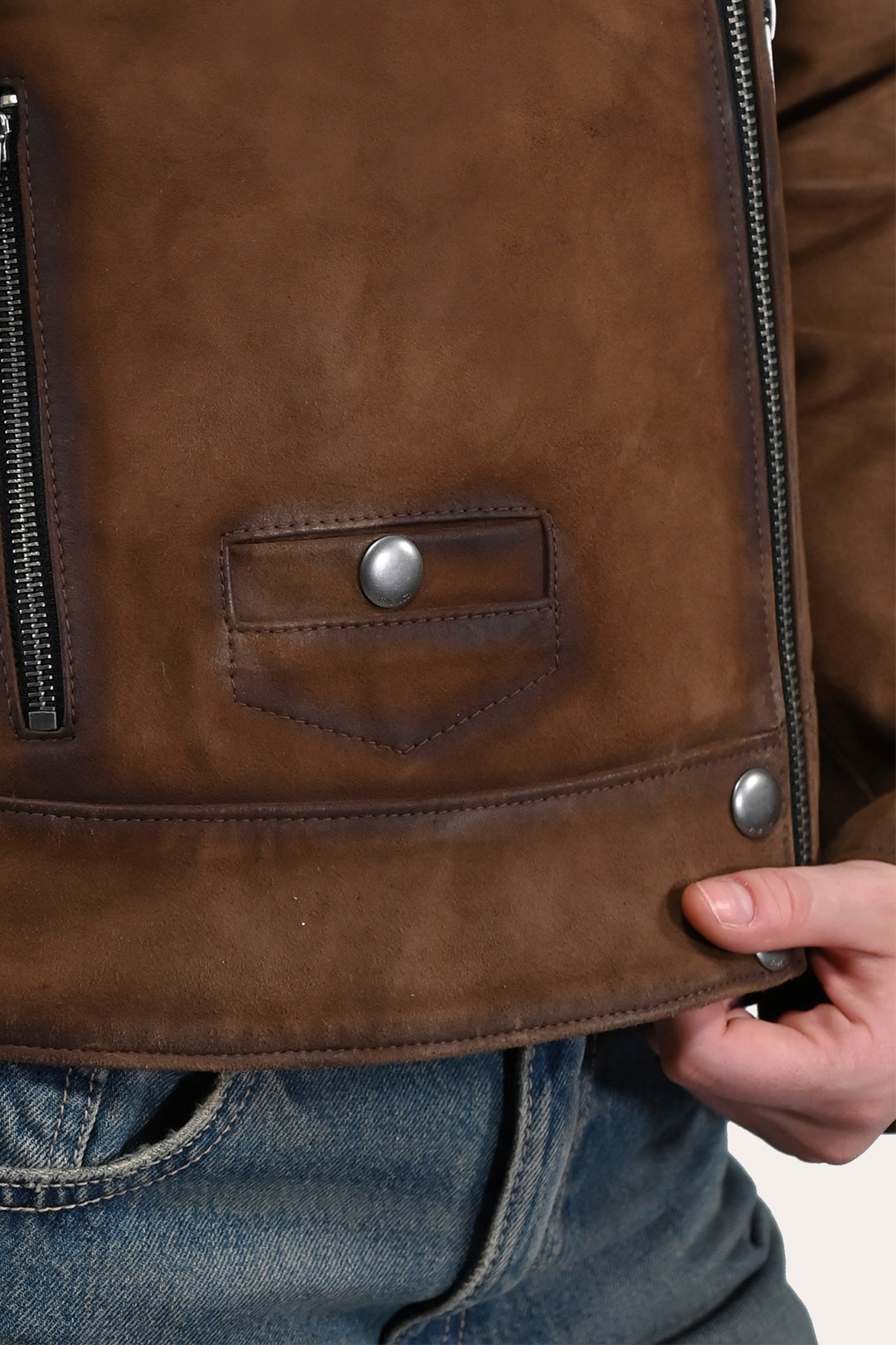 Frye Women’s Dark Taupe Oakley Vintage Suede Biker Jacket Dark taupe