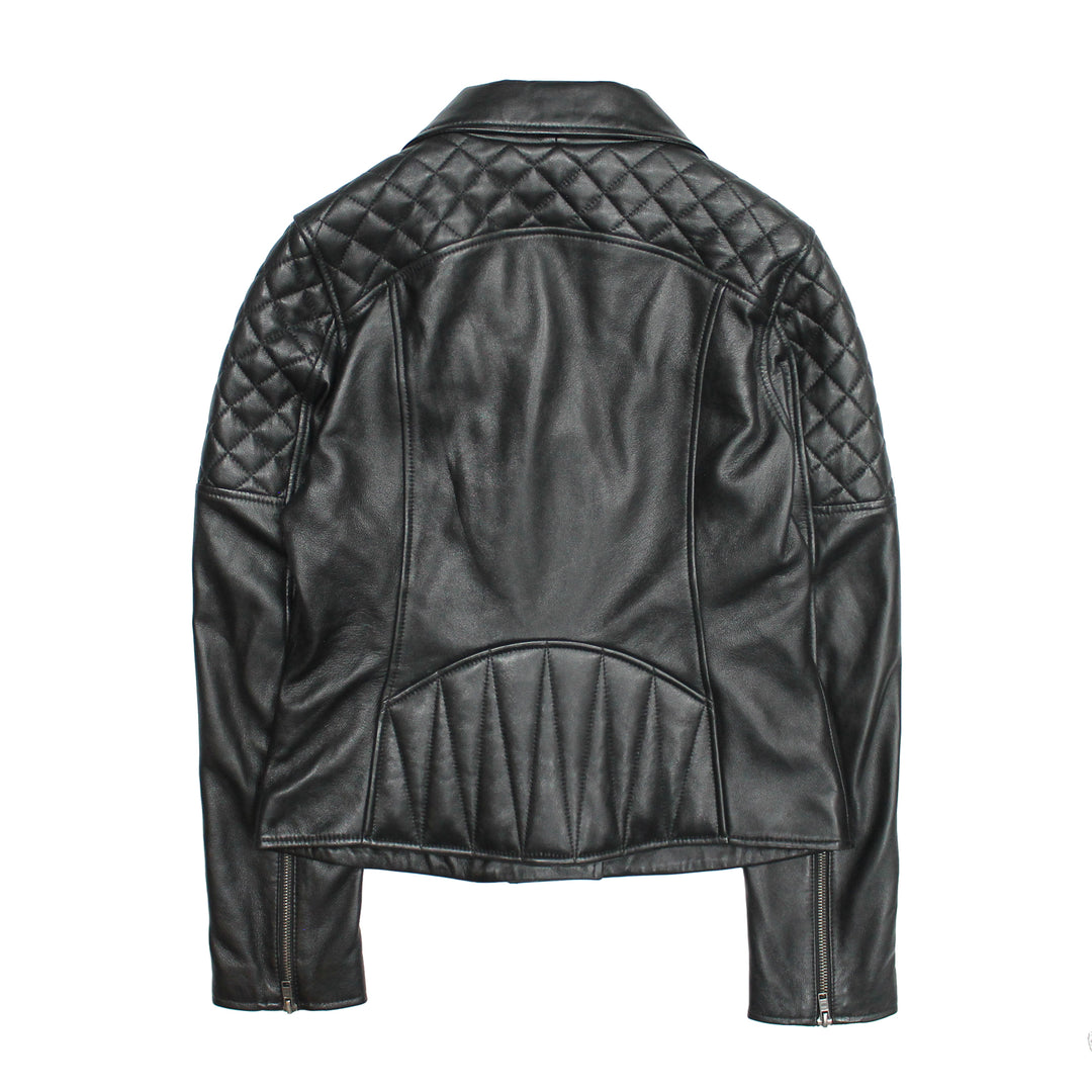Frye Women’s Black Oklahoma Biker Leather Jacket Black