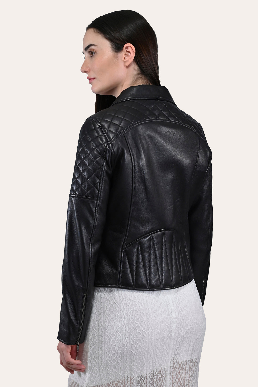Frye Women’s Black Oklahoma Biker Leather Jacket Black