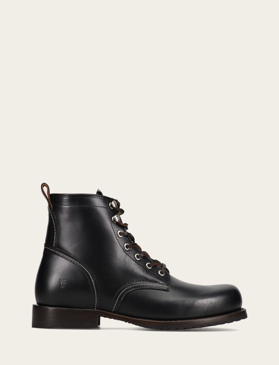 Frye Men's Black Hudson Workboot Plain Toe Black
