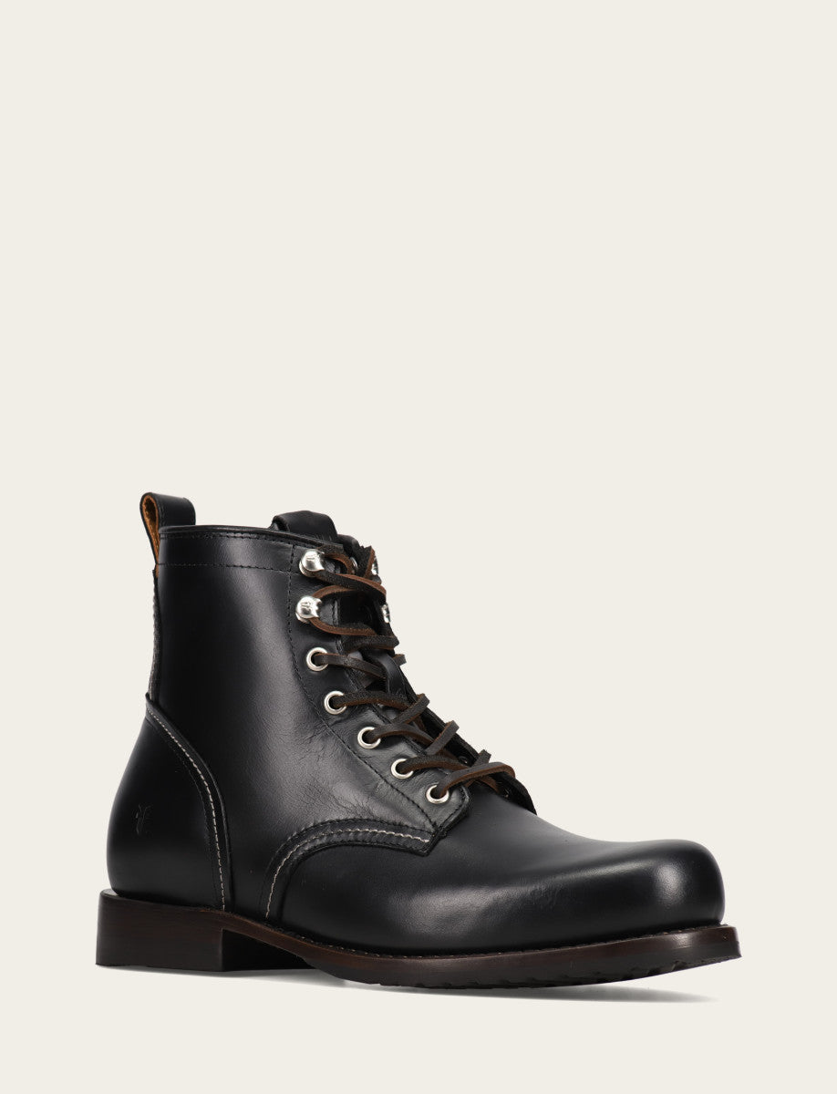 Frye Men's Black Hudson Workboot Plain Toe Black
