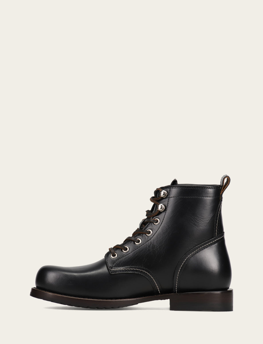Frye Men's Black Hudson Workboot Plain Toe Black