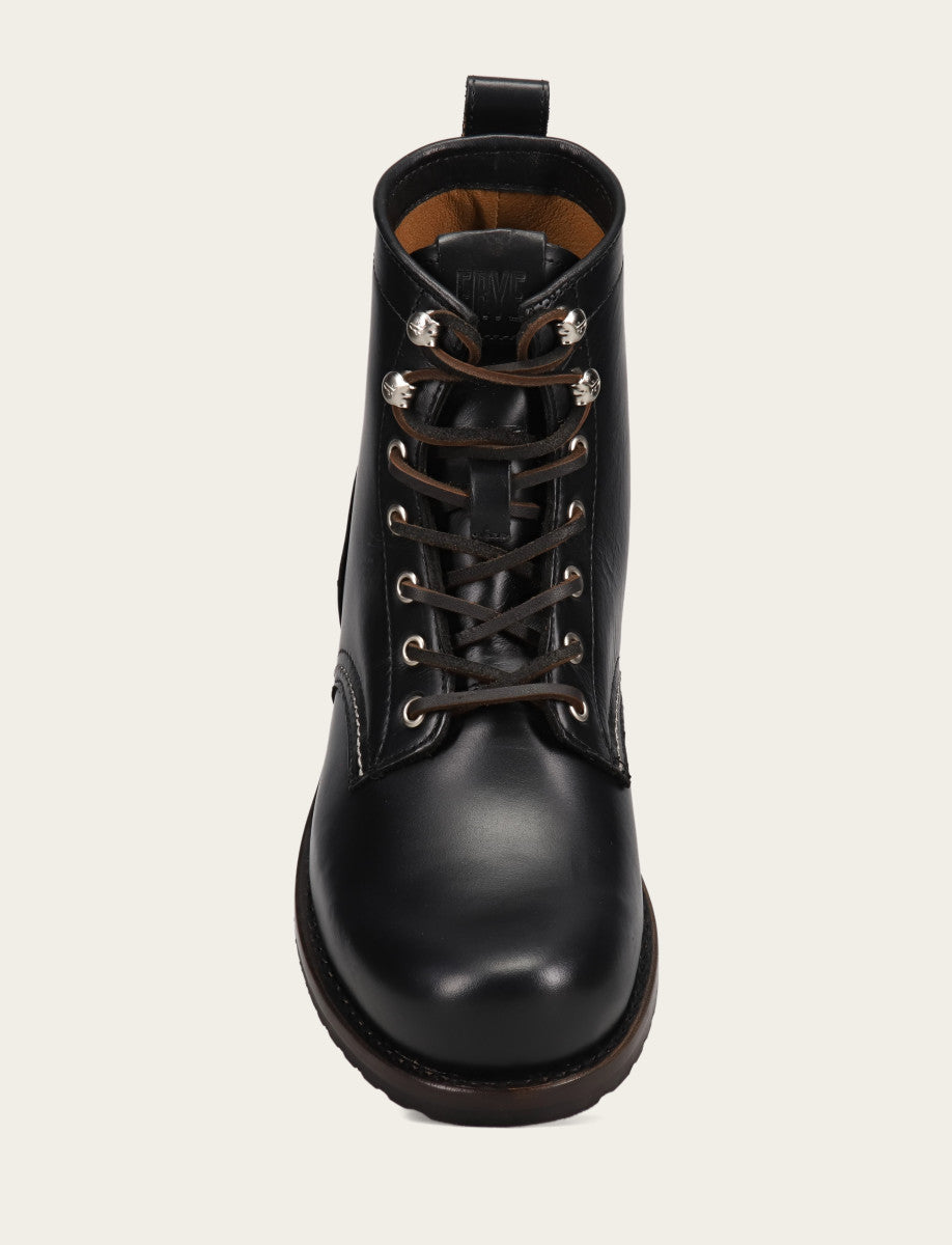 Frye Men's Black Hudson Workboot Plain Toe Black