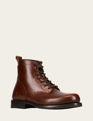Frye Men's Mahogany Hudson Workboot Plain Toe Mahogany