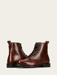 Frye Men's Mahogany Hudson Workboot Plain Toe Mahogany