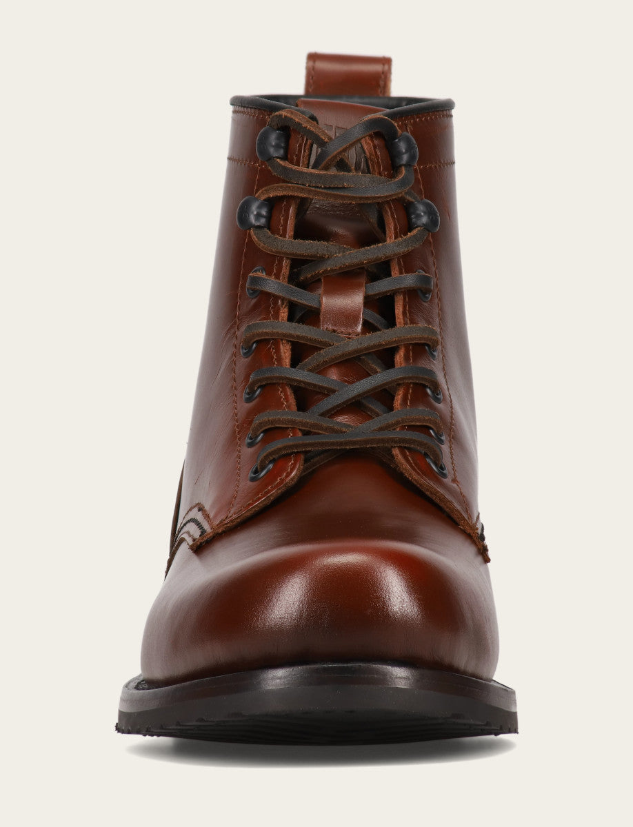 Frye Men's Mahogany Hudson Workboot Plain Toe Mahogany