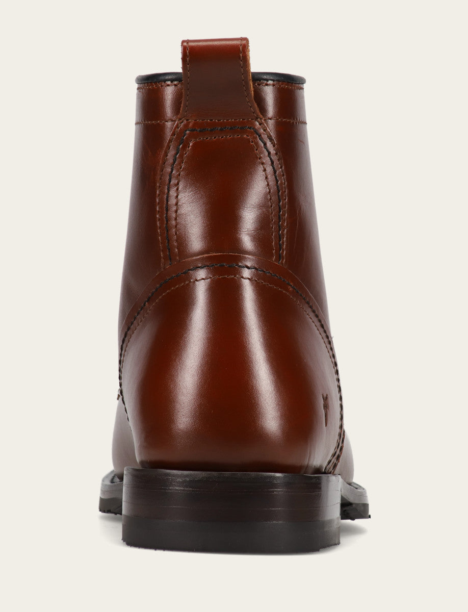 Frye Men's Mahogany Hudson Workboot Plain Toe Mahogany