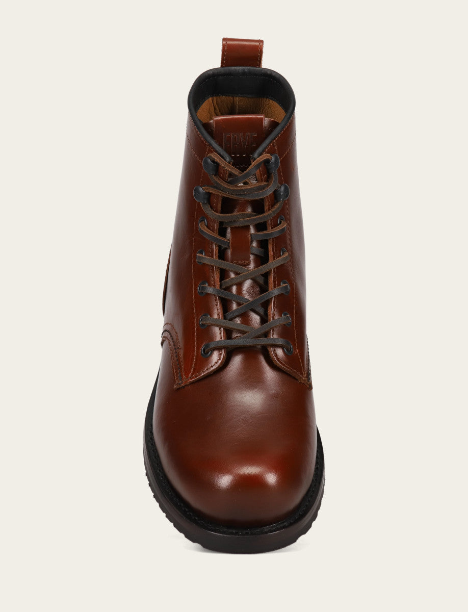 Frye Men's Mahogany Hudson Workboot Plain Toe Mahogany