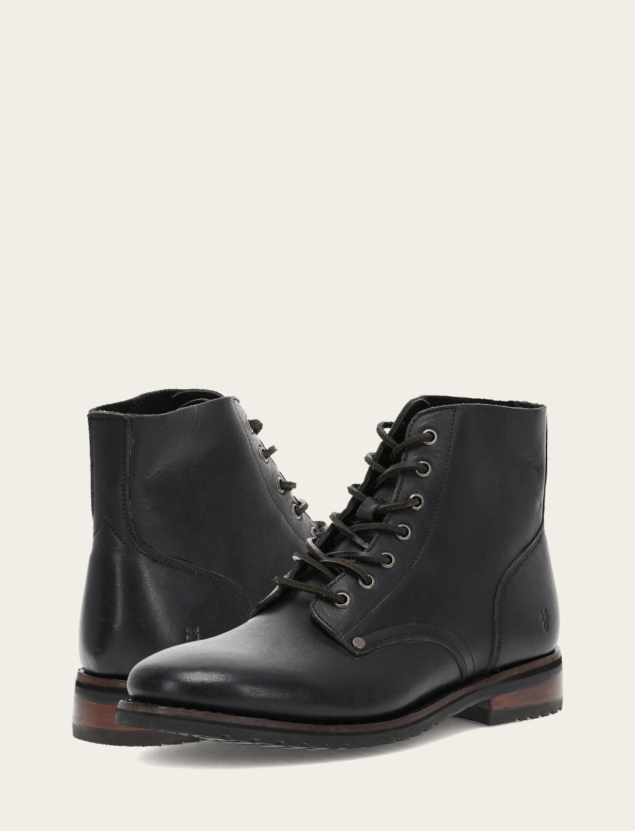 Frye Men's Black Barrett Lace Up Boots Black