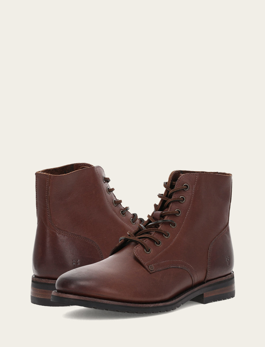 Frye Men's Cognac Barrett Lace Up Boots Cognac
