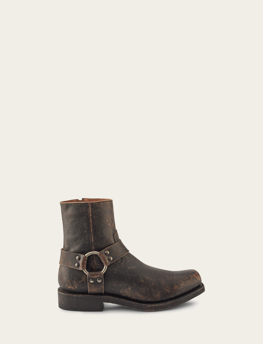 Frye Men's Antiqued Black Conway Harness Moto Boots Antiqued Black