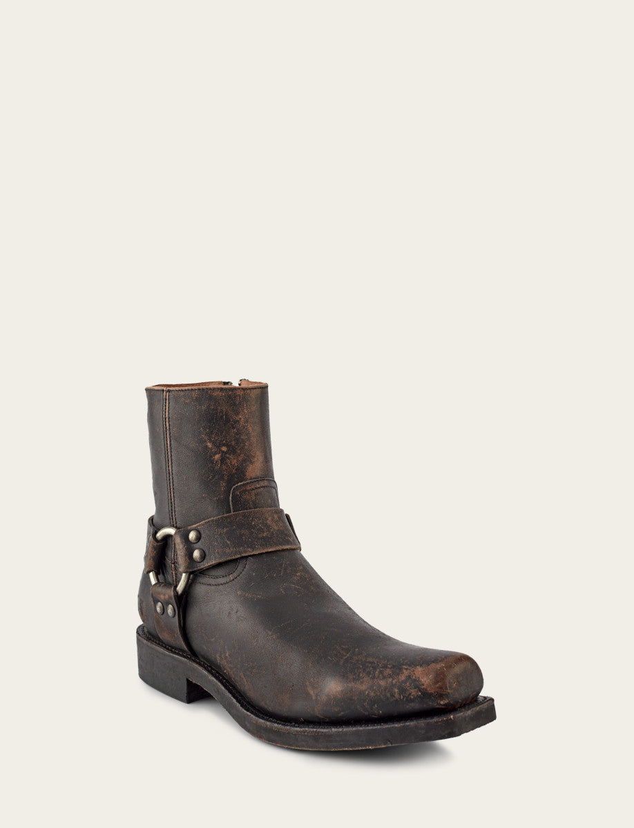Frye Men's Antiqued Black Conway Harness Moto Boots Antiqued Black
