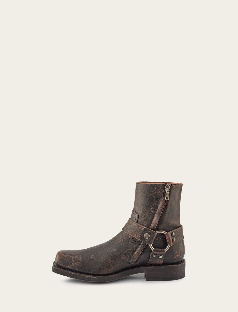 Frye Men's Antiqued Black Conway Harness Moto Boots Antiqued Black