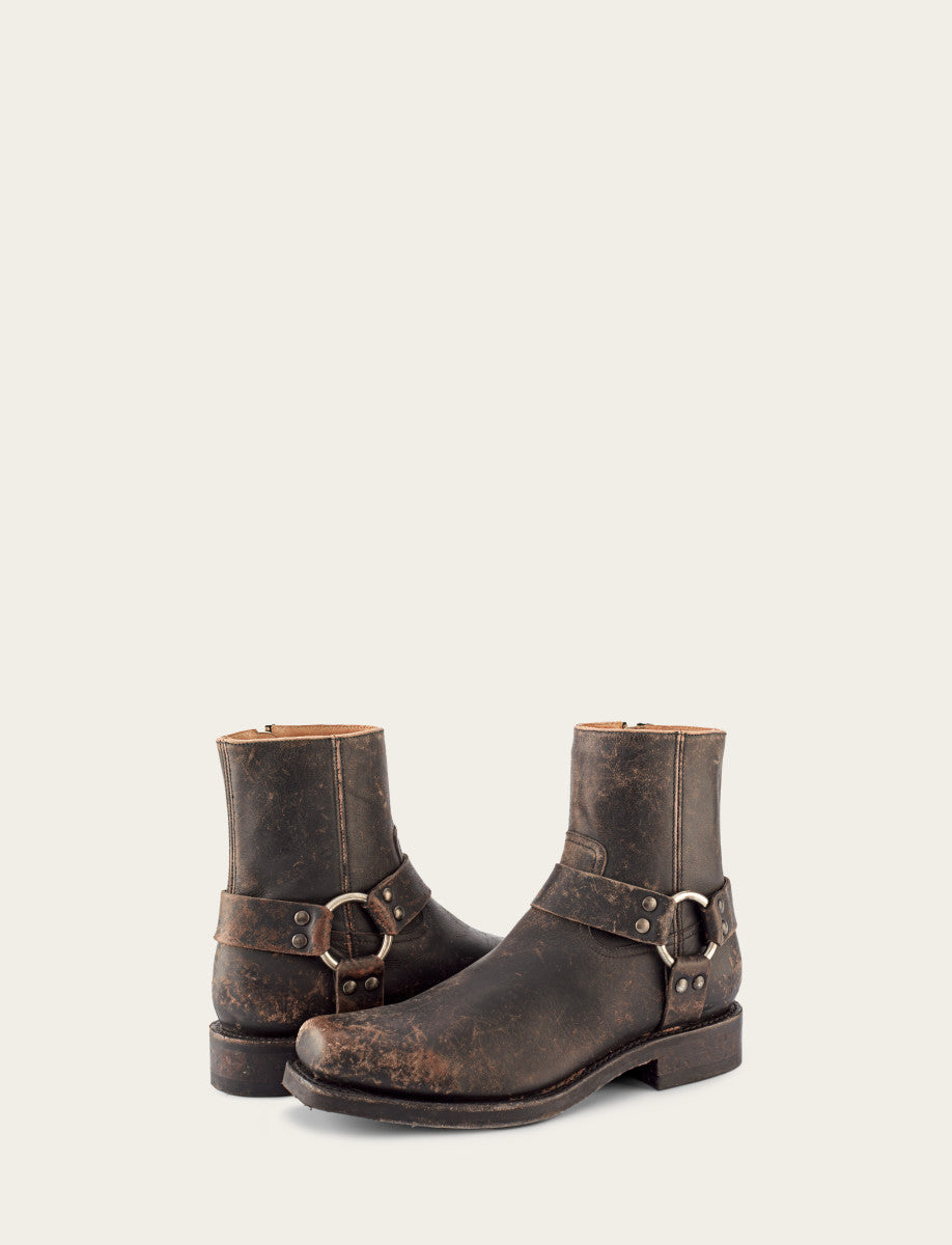 Frye Men's Antiqued Black Conway Harness Moto Boots Antiqued Black