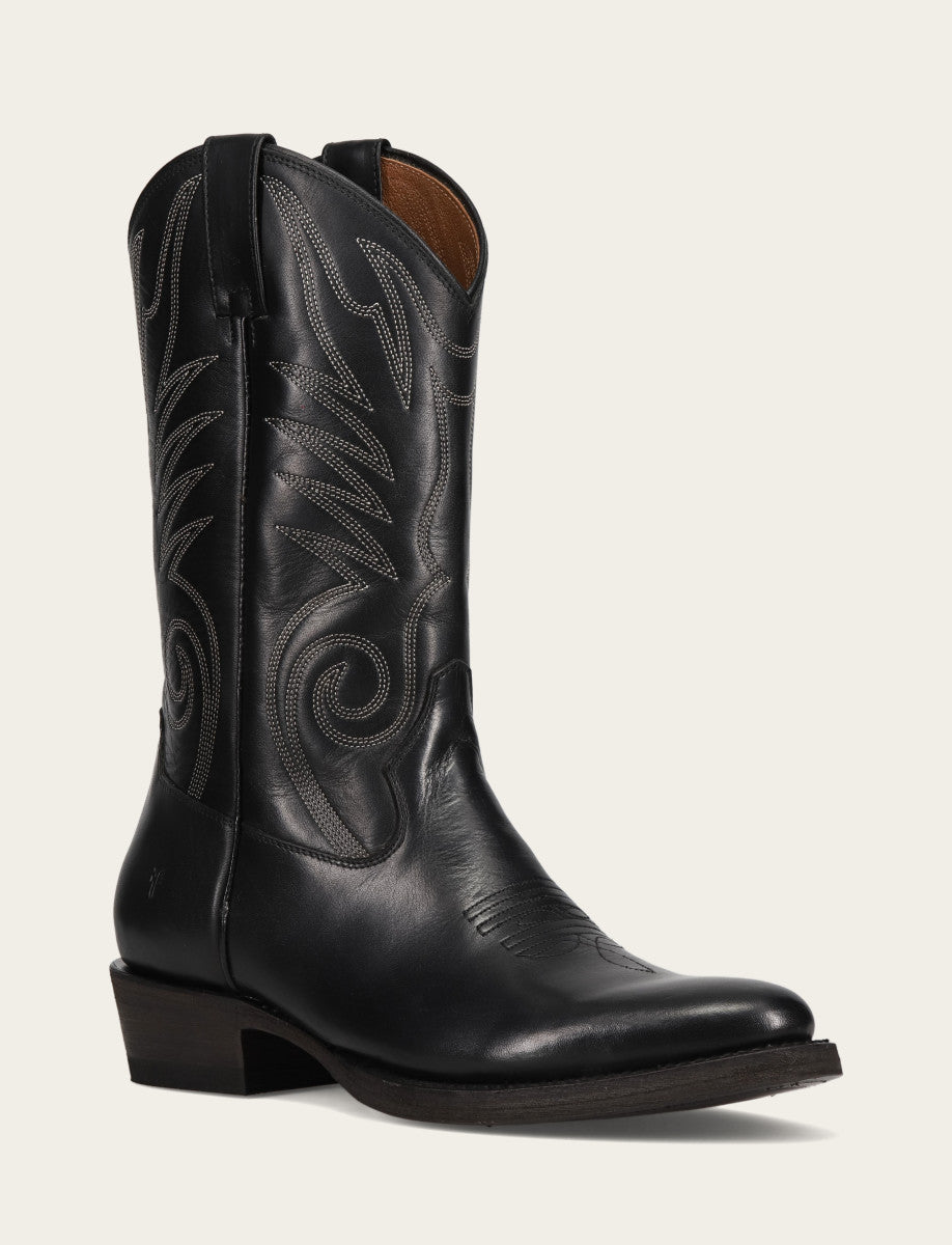 Frye Men's Black Grady Vintage Stitch Western Boots Black