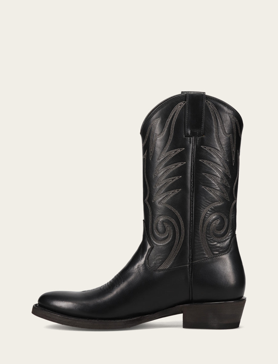 Frye Men's Black Grady Vintage Stitch Western Boots Black