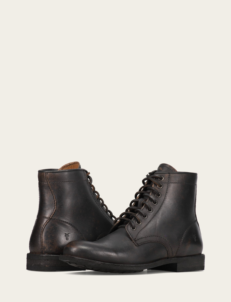 Frye Men's Antiqued Black Tyler Flex Lace Up Boots Antiqued Black